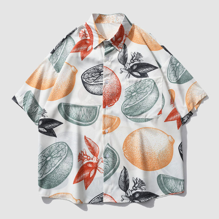 Orange Pattern Summer Shirt