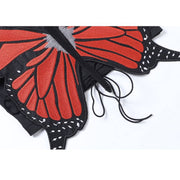Butterfly-Shape Drawstring Halter Crop Top