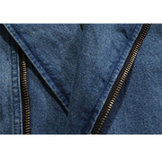 Distressed Side Zipper Denim Jacket