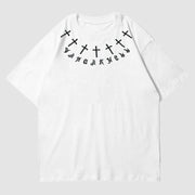 Cross Embroidered Pattern T-Shirt