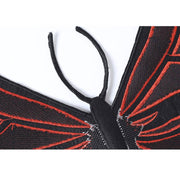 Butterfly-Shape Drawstring Halter Crop Top