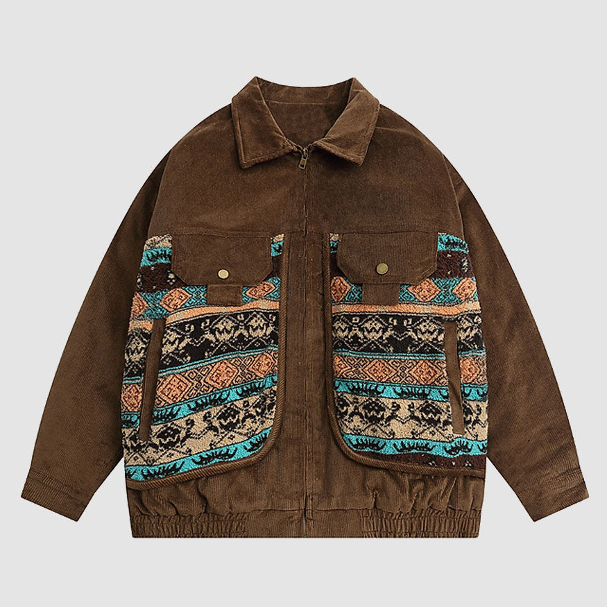 Ethnic Style Pattern Patchwork Jacket
