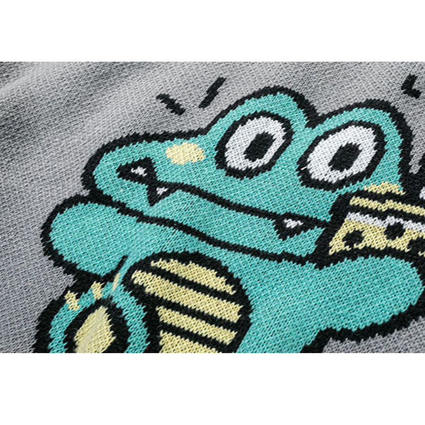 Milk Tea Dinosaur Print Sweater
