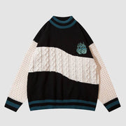 Two-color Stitching Embroidered Sweater
