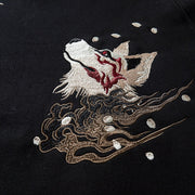 Embroidered White Fox Hoodie