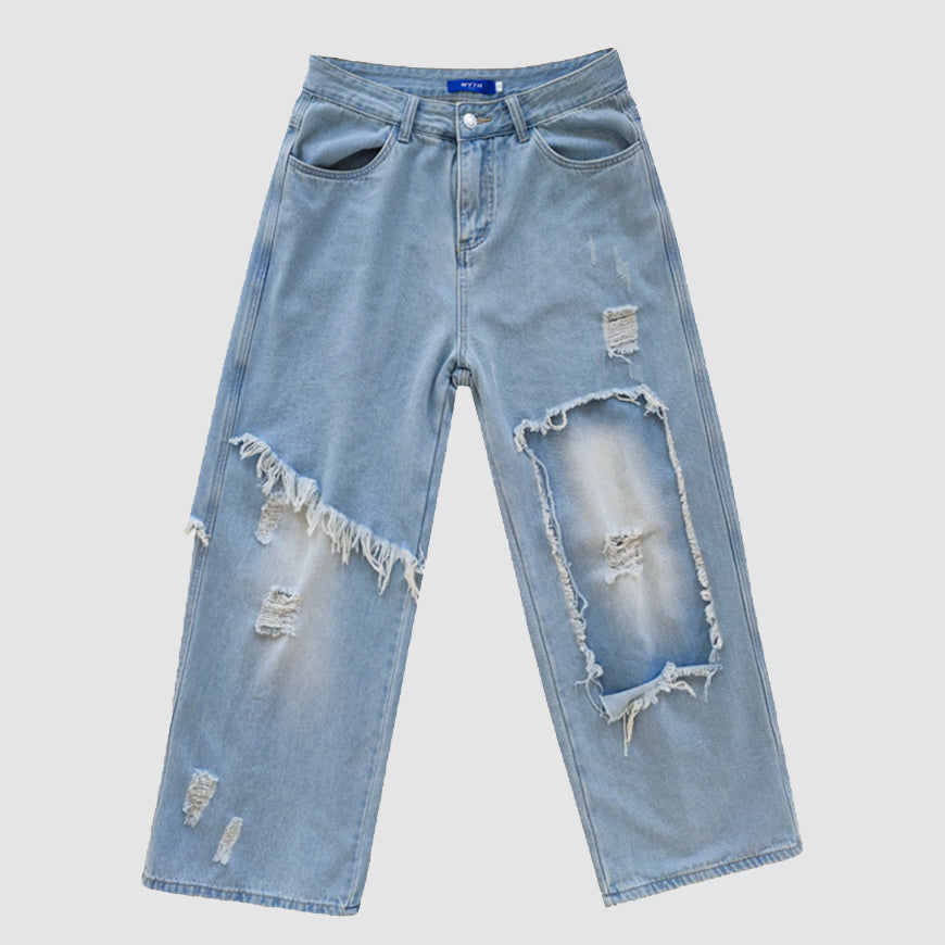 Vintage Ripped Patch Jeans