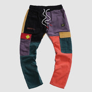 Vintage Color Block Stitch Pants