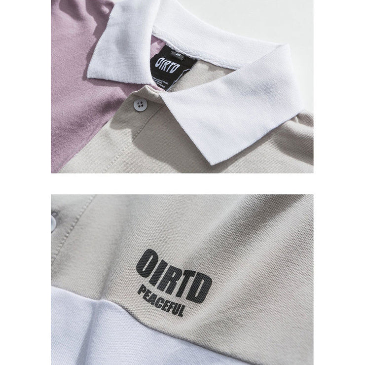 Contrast Stitching Polo Shirt