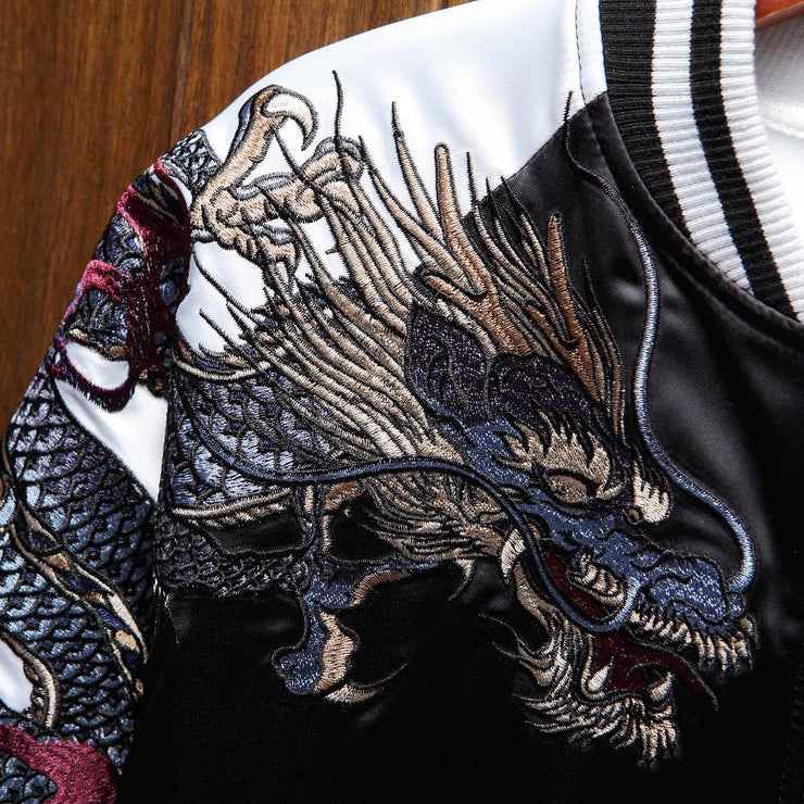 Four Guardians Embroidery Sukajan Souvenir Bomber Jacket