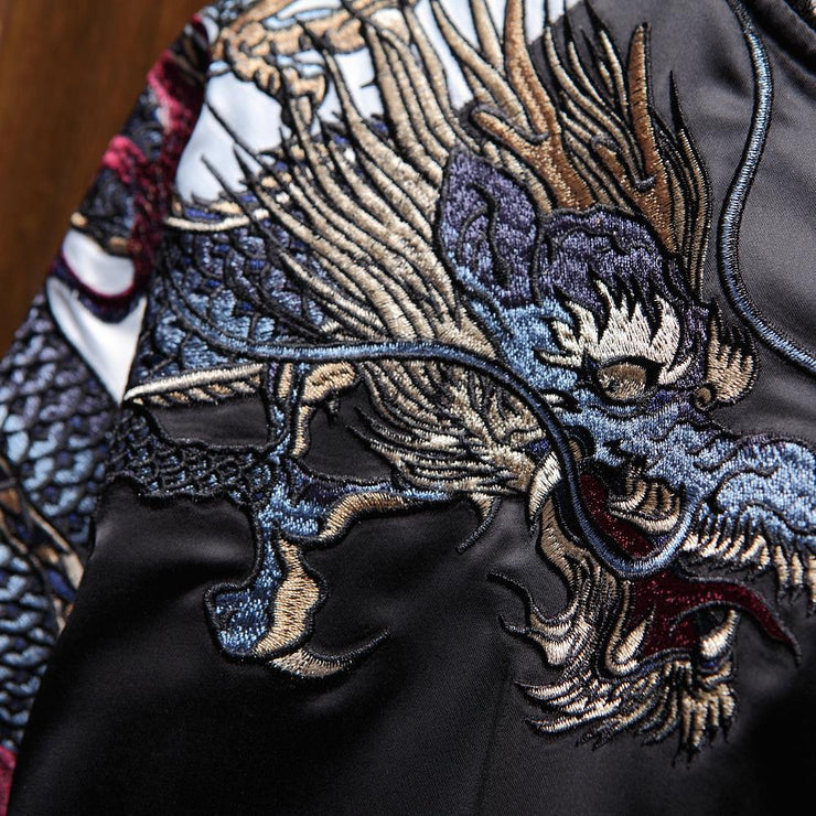 Four Guardians Embroidery Sukajan Souvenir Bomber Jacket