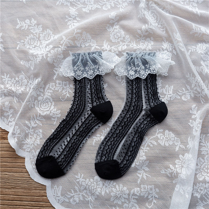 Striped Lace Lolita Socks