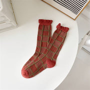 Chic Multicolor Plaid Pattern Socks