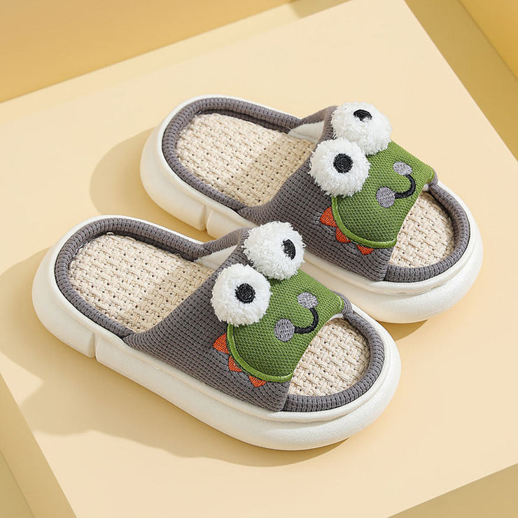 Cute Frog Pattern Kids' Slippers
