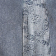 Denim Side Cashew Flower Embroidered Jeans
