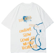 Printed Shaded Pooh Rounded Collar Soft Cotton T-Shirt