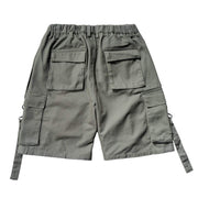Solid Color Multi-Pocket Cargo Shorts