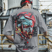 Streetwear Classic Japanese Ninja Graffiti Printed Stylish T-Shirt