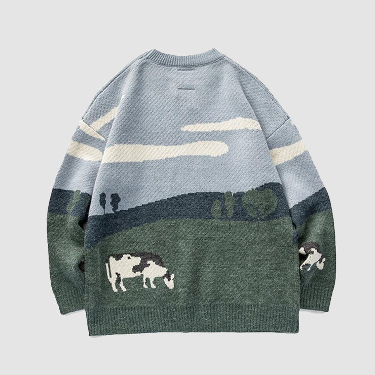 Cow Knitted Sweater