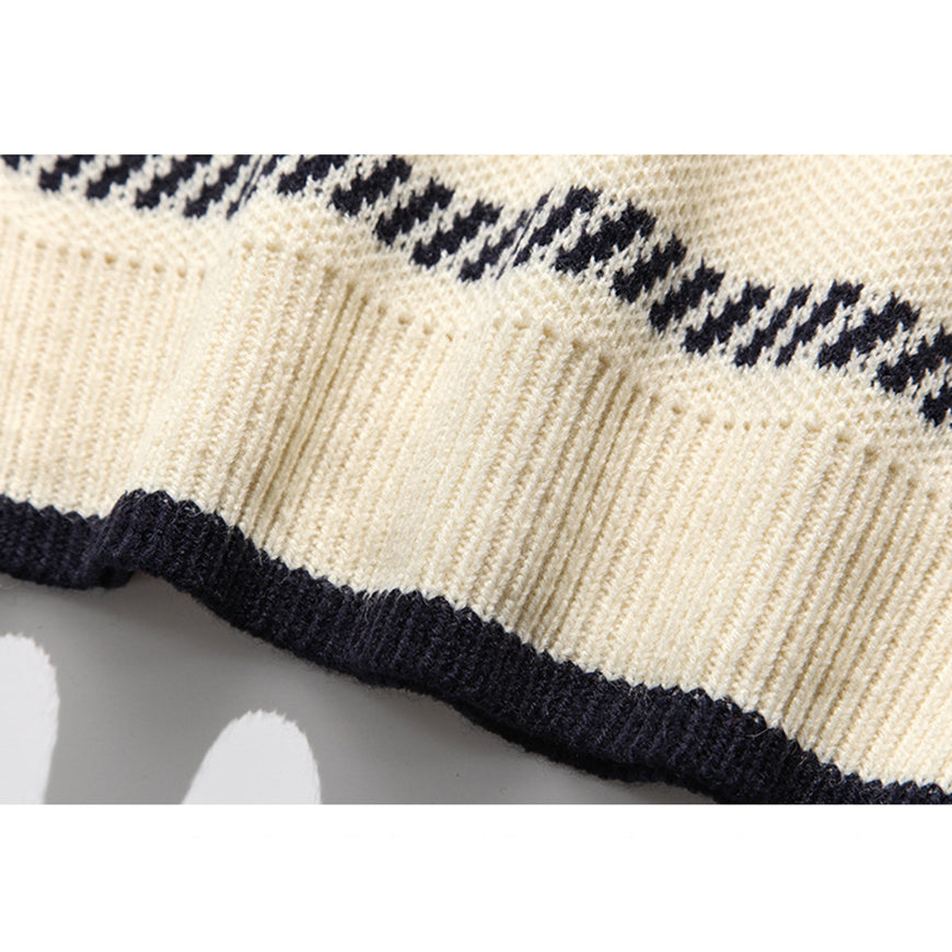 Cartoon Sheep Print Knitted Sweater