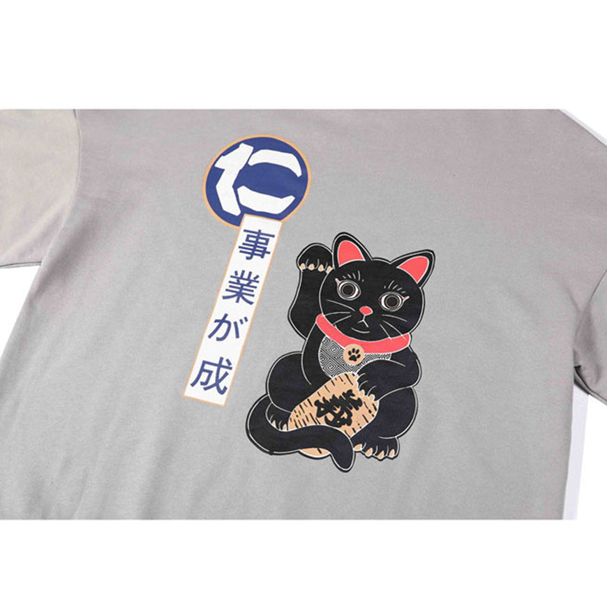 Fortune Cat Print Sweatshirt