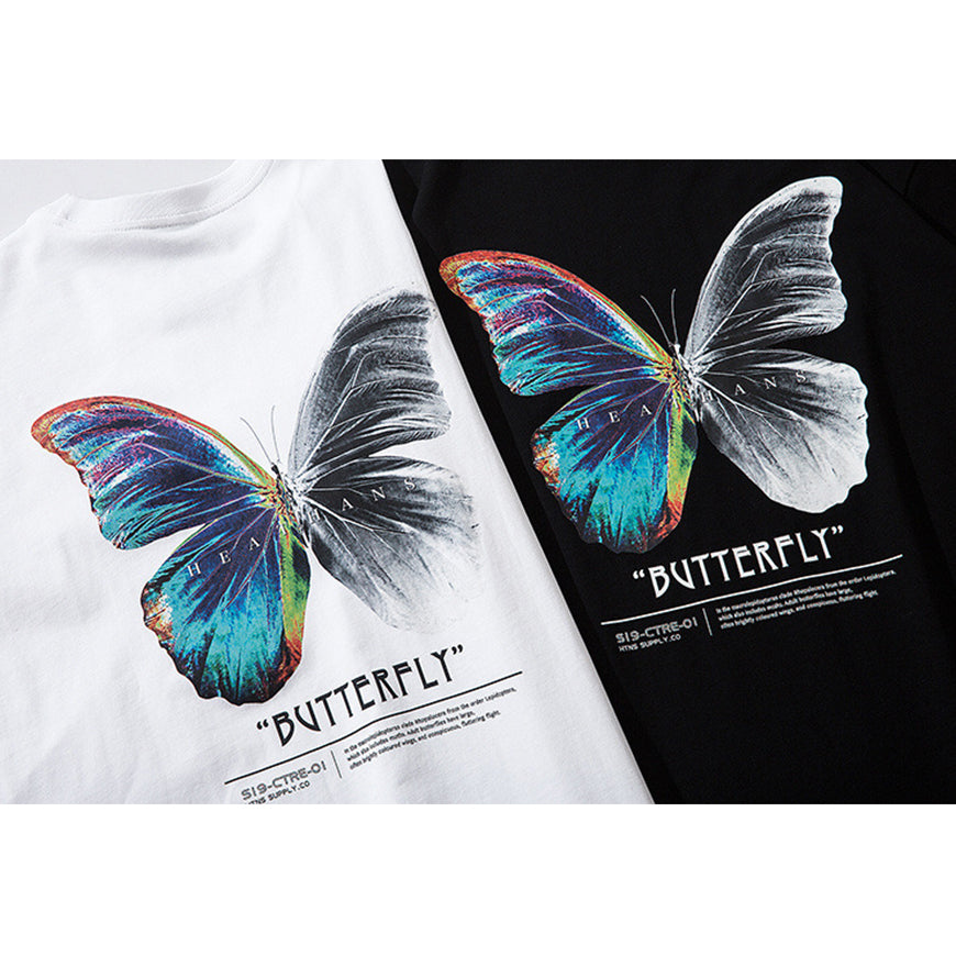 OLUOLIN-Butterfly Printed T-shirt
