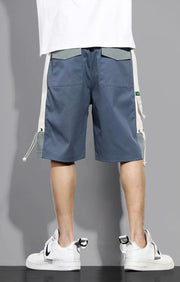 Casual patchwork clash color pocket shorts