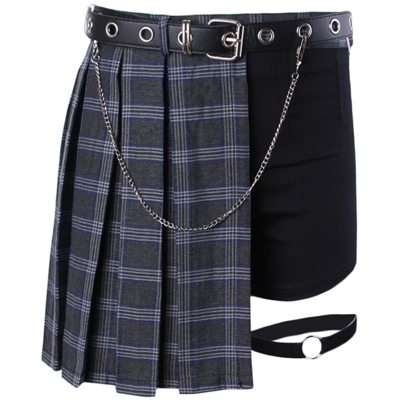 Chain Decoration Irregular Skirt