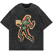 Electric Shock Skeleton Graphic T-Shirt