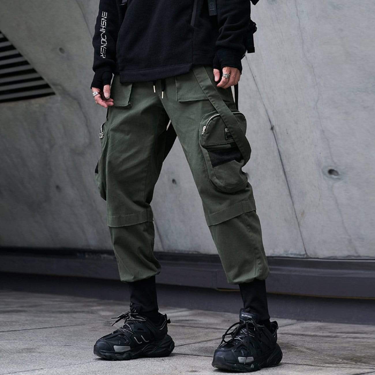 Function Buttons Ribbons Stereoscopic Pockets Cargo Pants