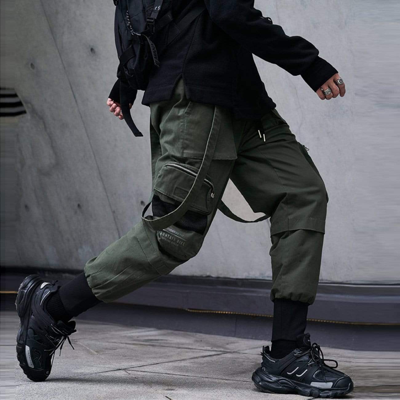 Function Buttons Ribbons Stereoscopic Pockets Cargo Pants