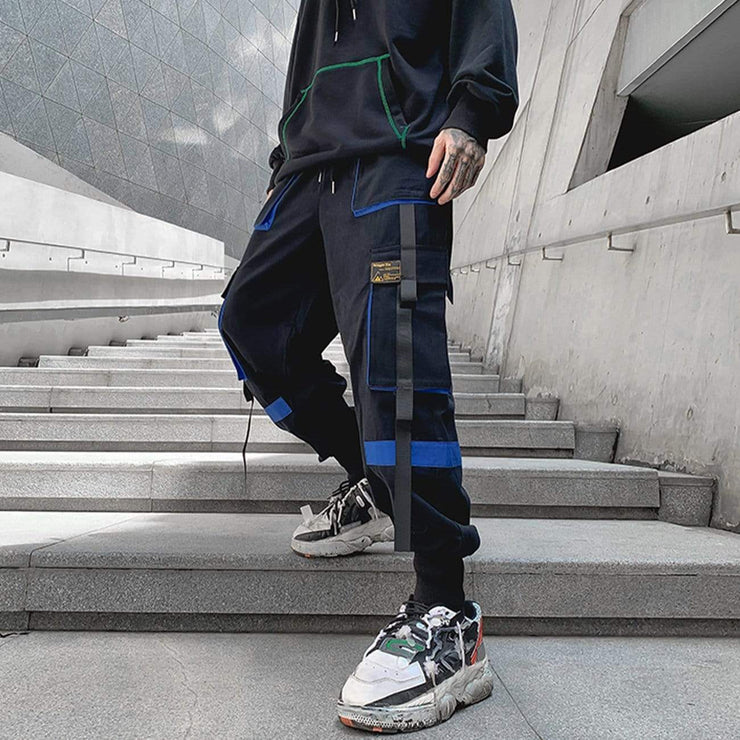 Function Patchwork Multi Pockets Cargo Pants
