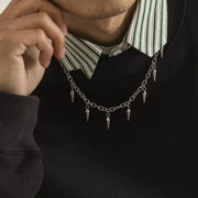 Gothic Fringed Rivets Necklace