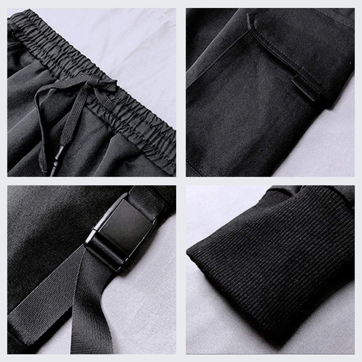 Multi Pockets Ribbons Pants