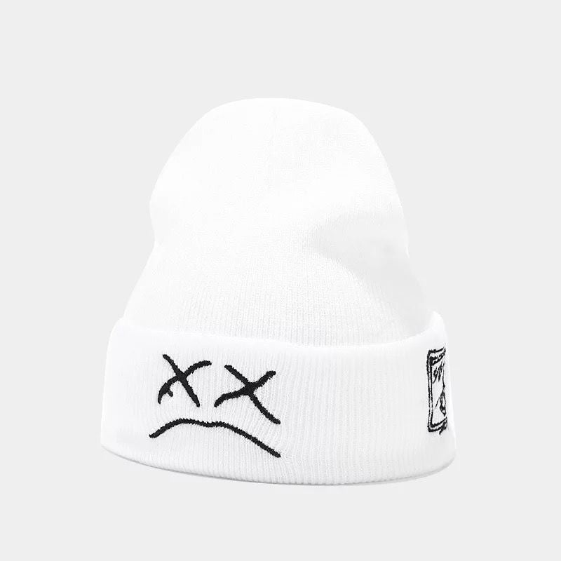 Sad Face Knitted Beanies Cap