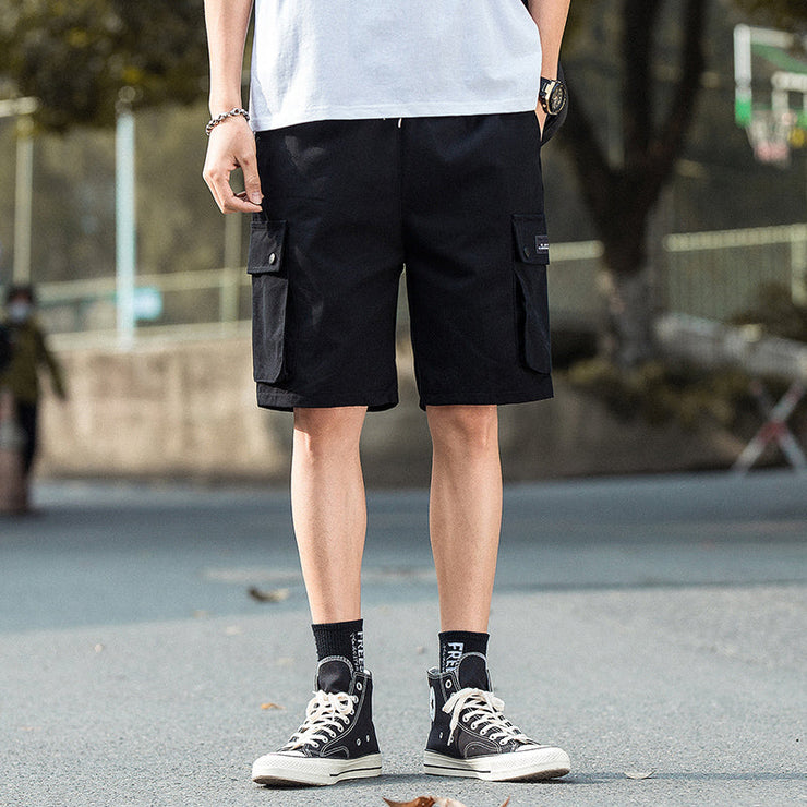Streetwear men's multi-pocket shorts