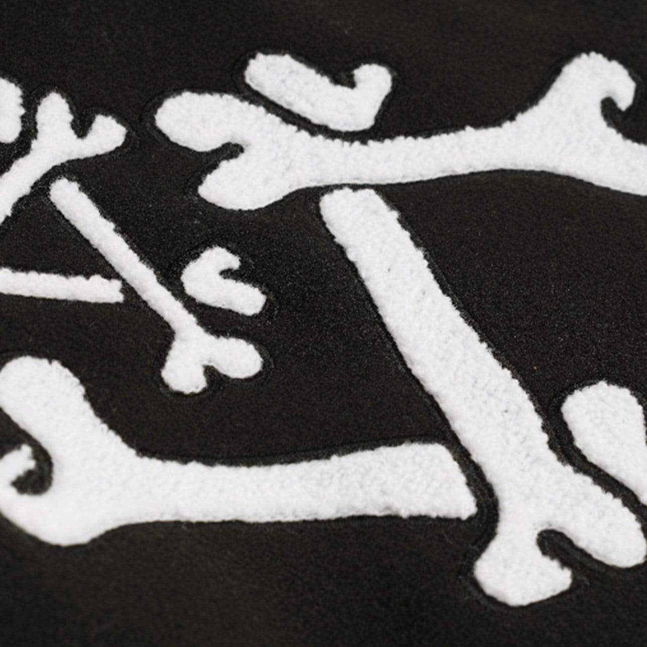 Vintage Patchwork Skeleton Bones Embroidery Varsity Jacket
