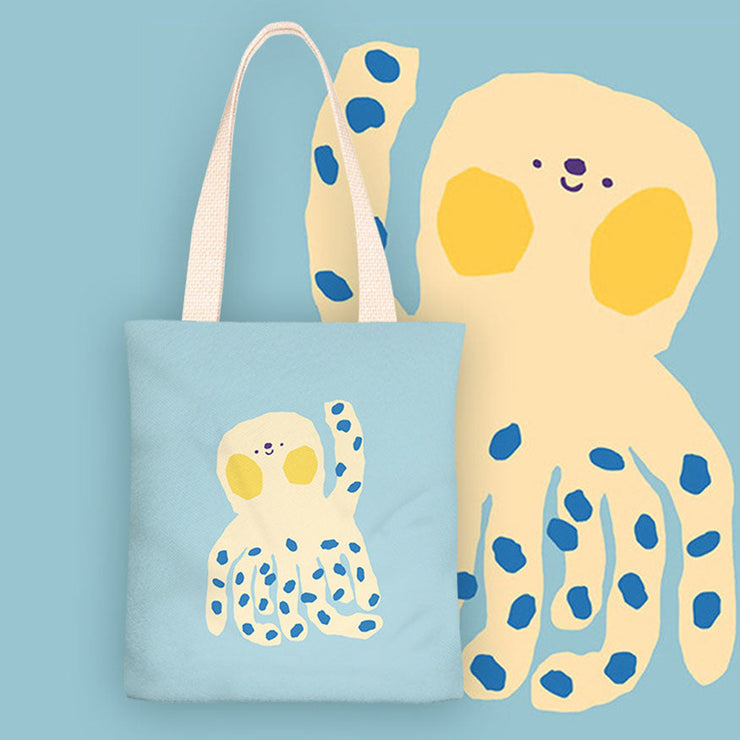 Cute Octopus Canvas Tote Bags