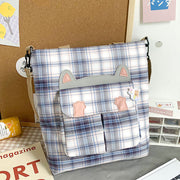 Cute Cat Plaid Bag