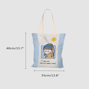 Looking Back Girl Canvas Tote Bags