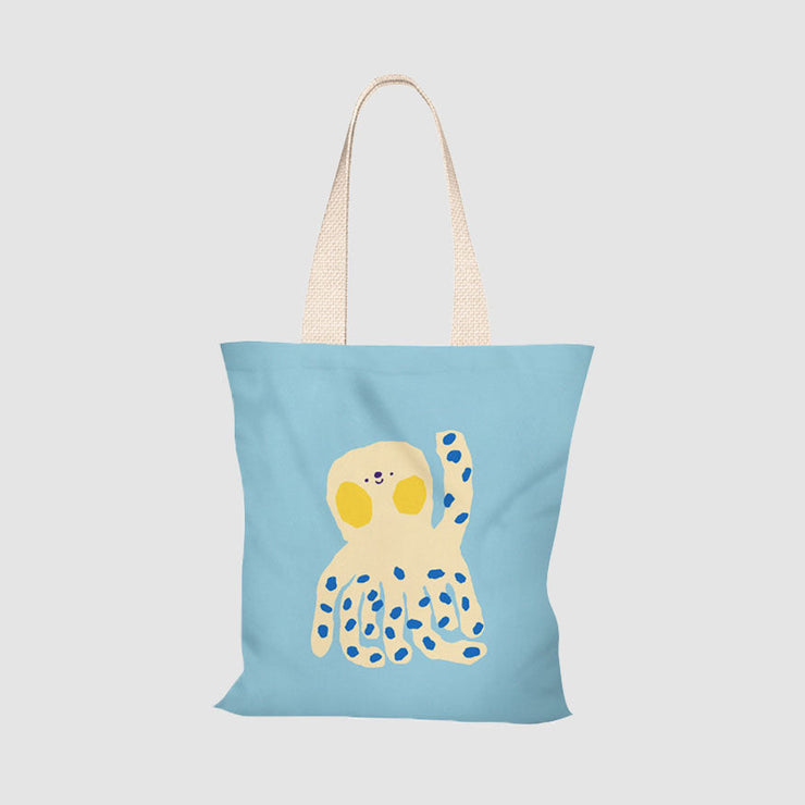 Cute Octopus Canvas Tote Bags