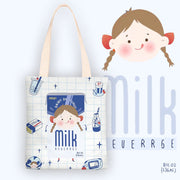 Milk Girl Canvas Tote Bags
