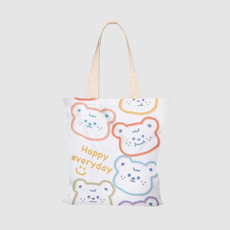 Cute Bear Canvas Tote Bags