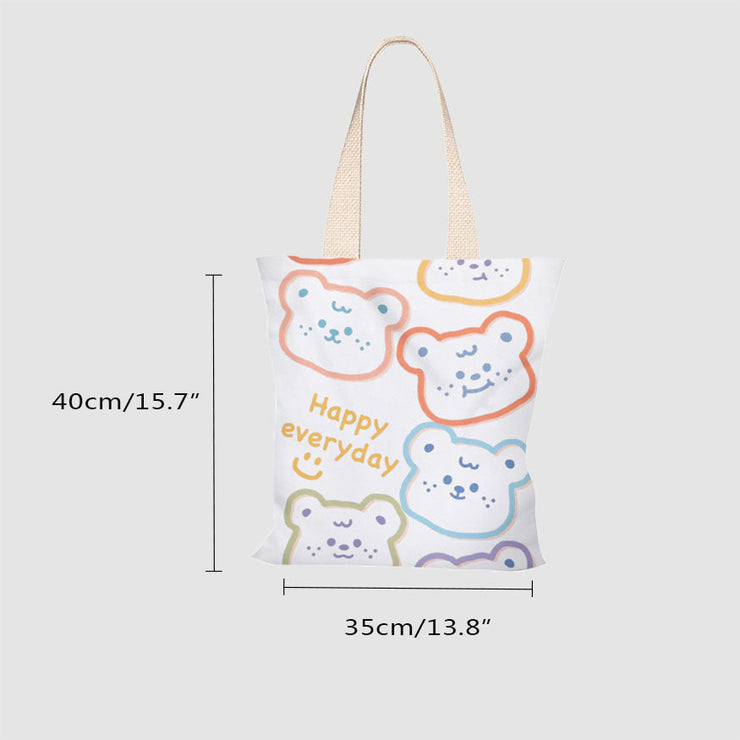 Cute Bear Canvas Tote Bags