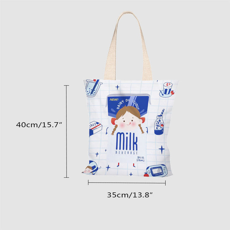 Milk Girl Canvas Tote Bags