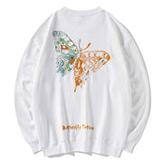 Butterfly Embroidered Sweatshirt MugenSoul Streetwear Brands Streetwear Clothing  Techwear