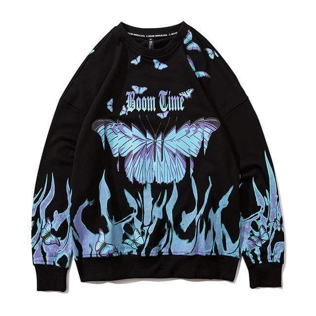 Butterfly Sweatshirt MugenSoul Streetwear Brands Streetwear Clothing  Techwear