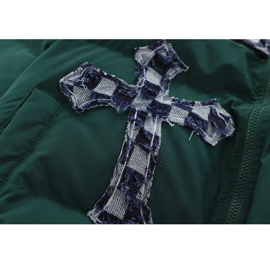Check Cross Patchwork Coat