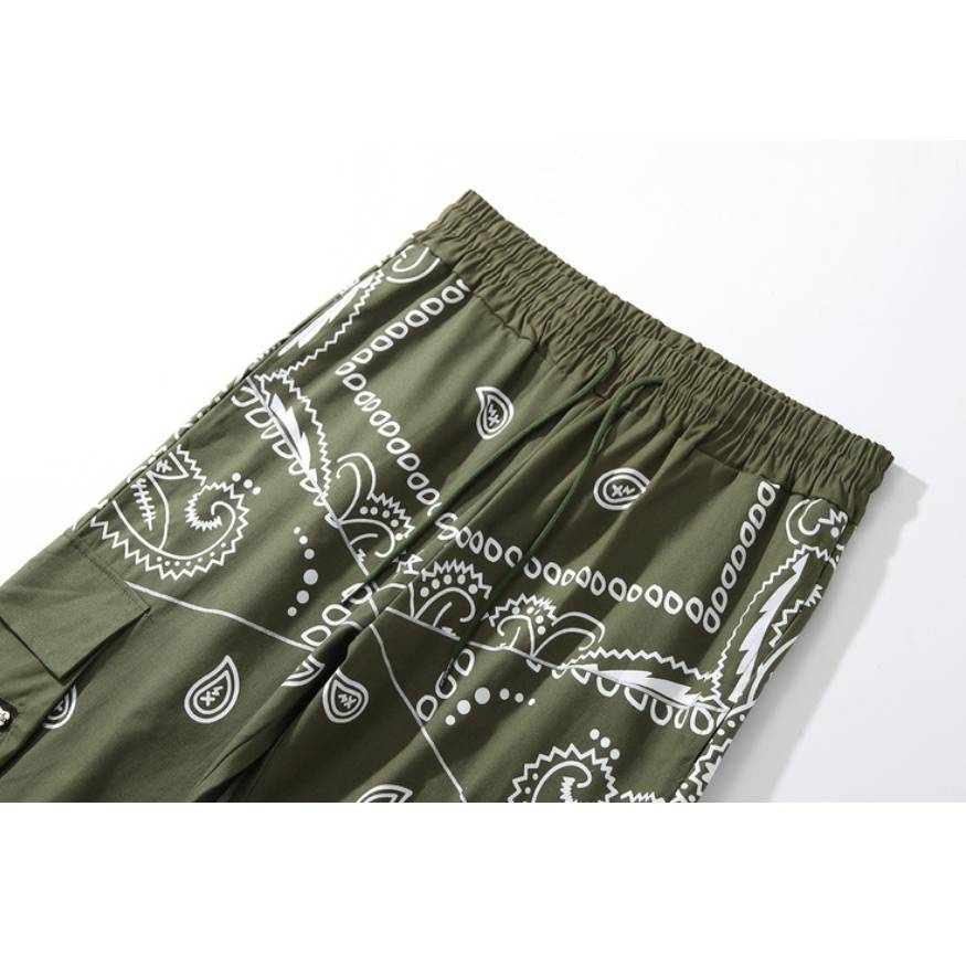 Paisley Pattern Cargo Pants