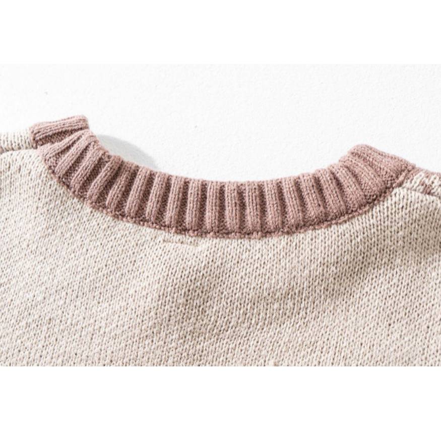 Heart Pattern String Stitching Sweater