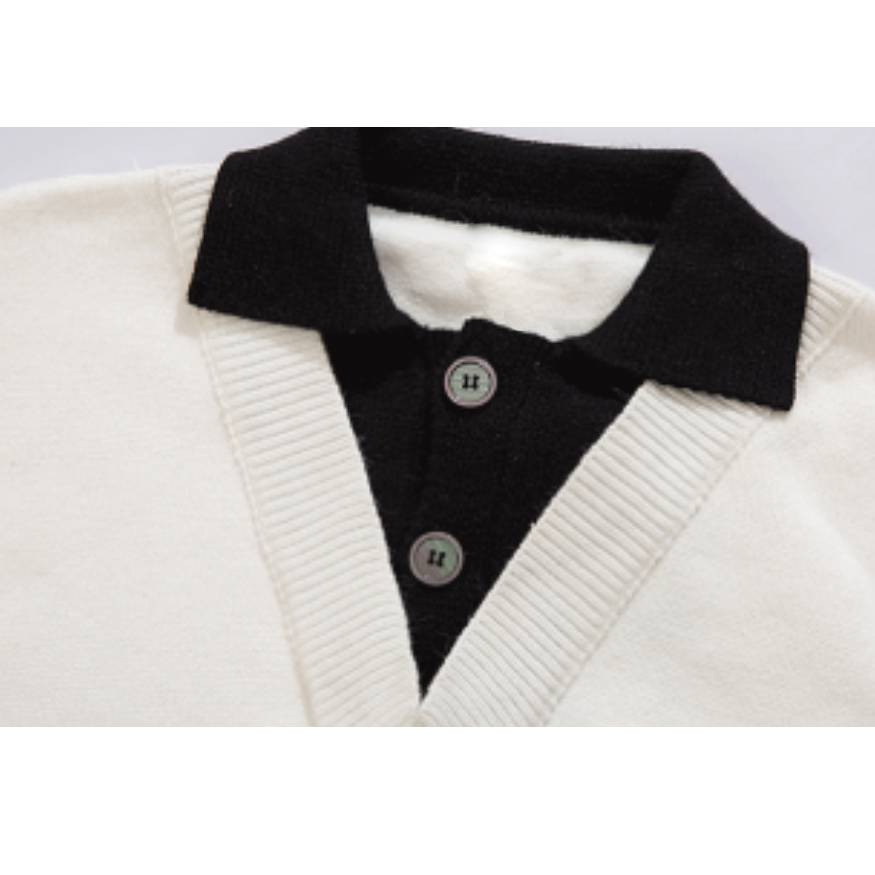 Collared Fake Two Casual Sweater